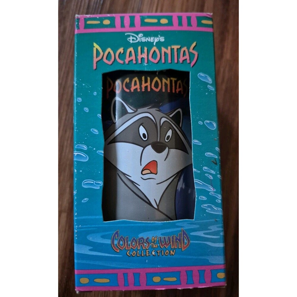 Pocahontas Meeko & Flit Disney 1994 Burger King Plastic Cup w/ Box